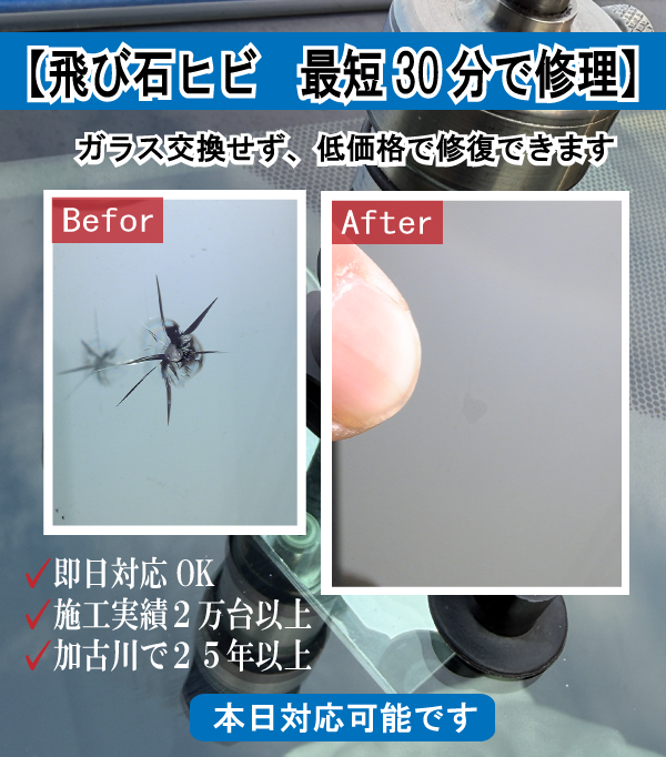 最短30分で修理可能